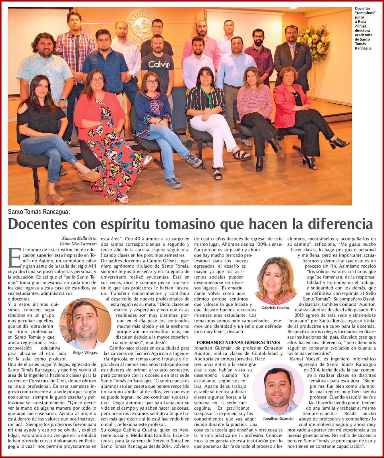 Publicación Docentes con espíritu tomasino que hacen la diferencia